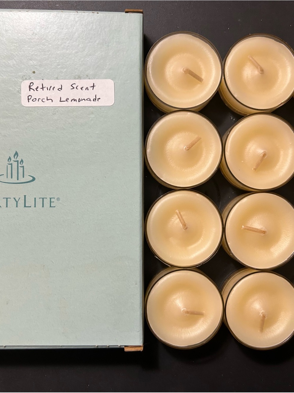 PartyLite Cream Tealight Candles - Porch Lemonade Scent Retired